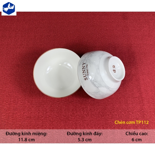 bát cơm - họa tiết 4D chử trên nền vân đá đẹp - 4D112