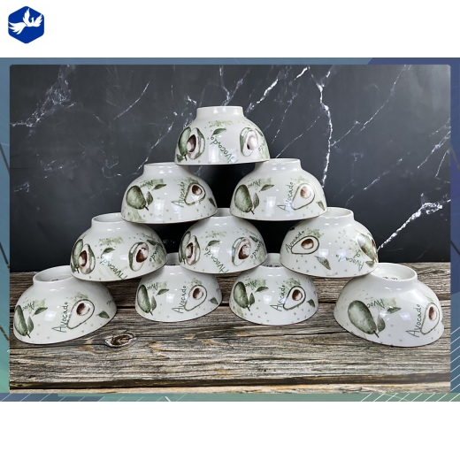 bát cơm - họa tiết 4D quả bơ độc lạ đẹp - 4D114
