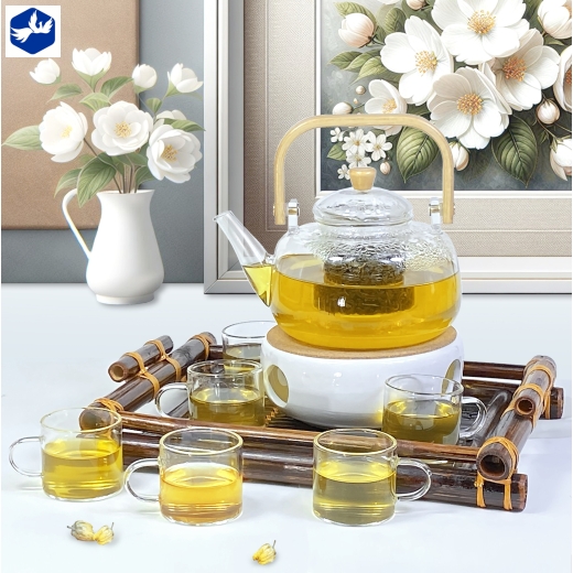 BỘ ẤM TRÀ THỦY TINH CHỊU NHIỆT (1 BÌNH 6 LY)