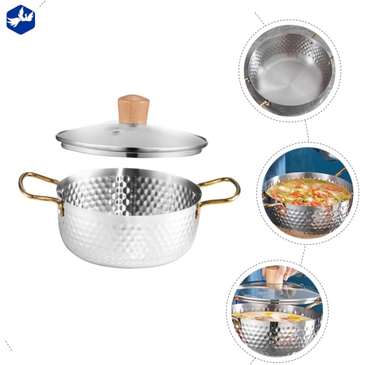 nồi súp vân nổi có nắp 18 cm - kiểu dáng đẹp, có vân nổi, nắp bằng kính