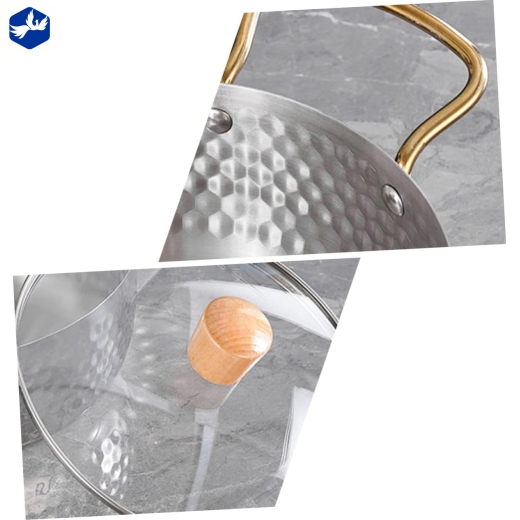 nồi súp vân nổi có nắp 22 cm - kiểu dáng đẹp, có vân nổi, nắp bằng kính