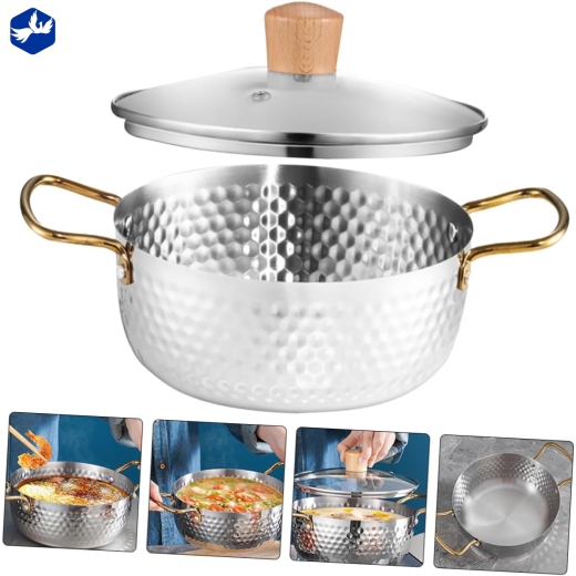 nồi súp vân nổi có nắp 18 cm - kiểu dáng đẹp, có vân nổi, nắp bằng kính