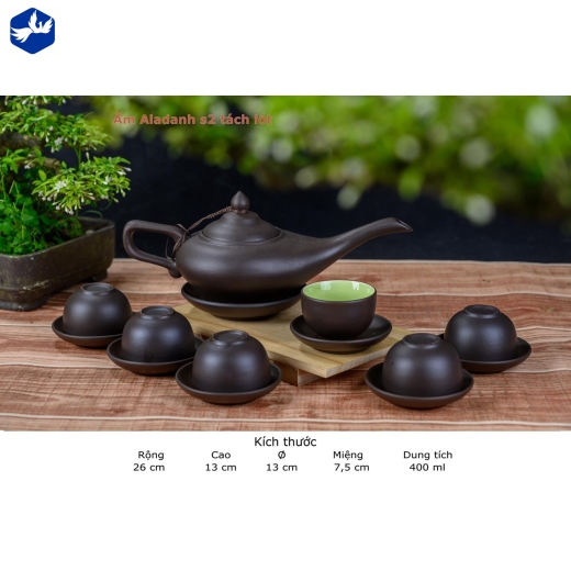 BỘ TÁCH TRÀ TỬ SA ALADANH DUNG TÍCH 400ML