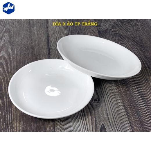 Đĩa 9 Ảo Dày Trắng Sứ TP Cao Cấp