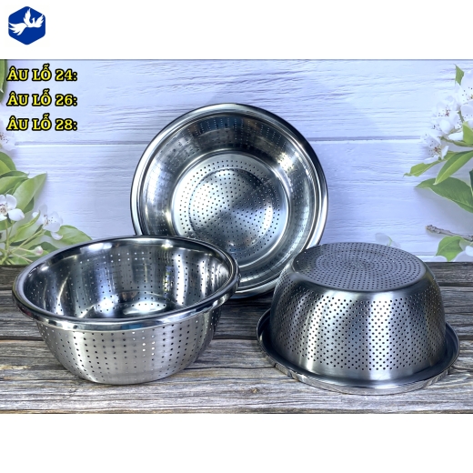 ÂU LỖ 24 CM - Rửa Rau Củ Quả, Đựng Đồ Chiên Rán Tiện Lợi