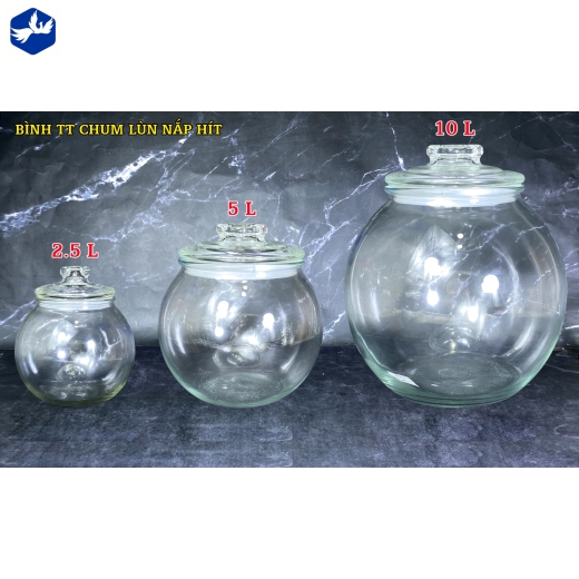 BÌNH NGÂM CHUM LÙN NẮP HÍT 10L - BÌNH THỦY TINH ĐẸP, BỀN, KIỂU DÁNG ĐỘC LẠ