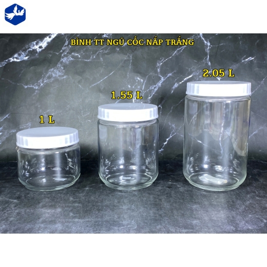 BÌNH ĐỰNG NGỦ CỐC 2.05L NẮP TRẮNG - CHẤT LIỆU THỦY TINH, NẮP NHỰA BỀN ĐẸP