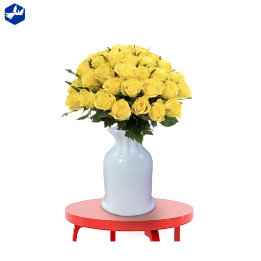 Bình Hoa kiểu dáng túi đựng tiền xu độc đáo, men trắng cao cấp, sang trọng - bình hoa túi tiền S2