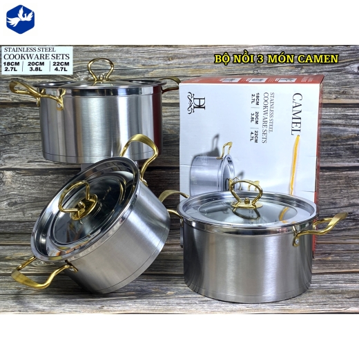 bộ nồi 3 món CAMEN - nồi kiểu dáng đẹp, sang trọng