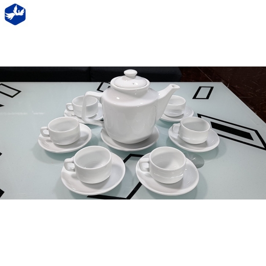 Bộ Tách Trà Vuông Cao Trắng