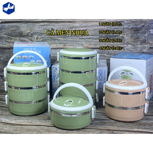 CÀ MEN NHỰA 3 NGĂN (2.1L) - SP BẰNG NHỰA TỔNG HỢP CẦM NHẸ TAY, BỀN ĐẸP