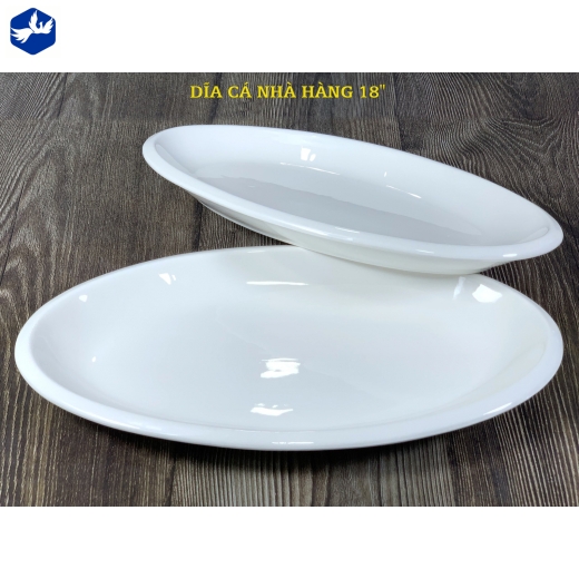 Đĩa Cá 18 Sứ Trắng TP Cao Cấp
