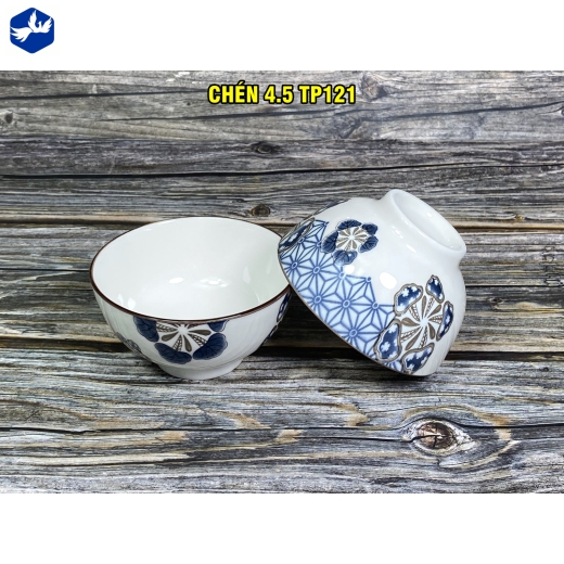 bát cơm 4.5 - họa tiết 4D bông hoa cách điệu độc lạ - TP121