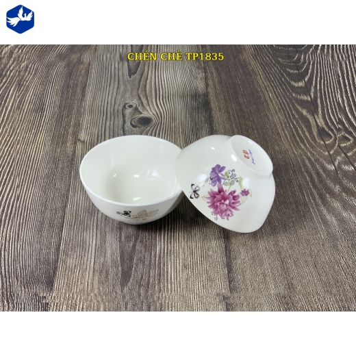 Bát chấm trơn - hoa cúc tím đẹp - TP1835