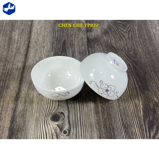 Bát chấm trơn - hoa mai ánh kim cách điệu đẹp - TP832