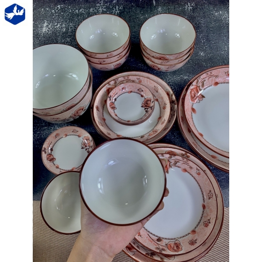Bộ Đồ Ăn Bằng Sứ 24sp Mã 4D06