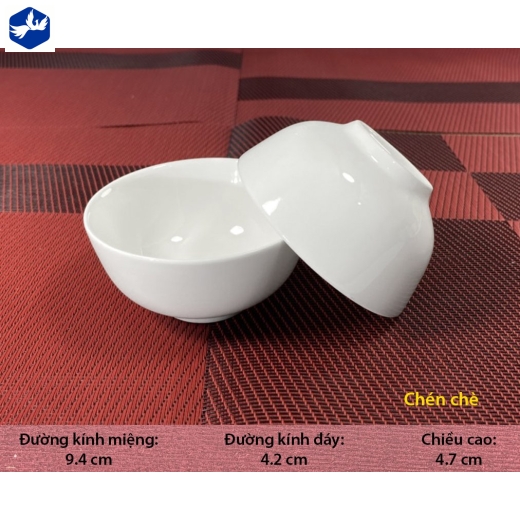 bát chấm trơn men trắng đẹp, cao cấp (chén chè)