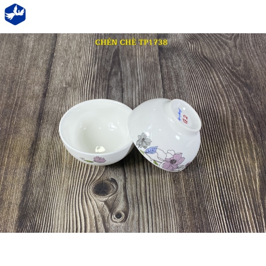 Bát chấm trơn - bông hoa cách điệu độc lạ- TP1738