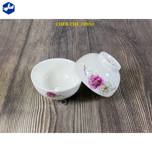 Bát chấm trơn - hoa mẫu đơn - TP850