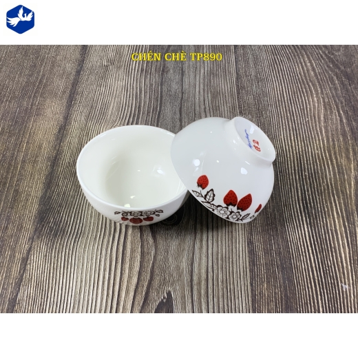 Bát chấm trơn - dâu tây đỏ - TP890