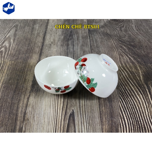 bát chấm trơn - quả chery đỏ đẹp - BTS01