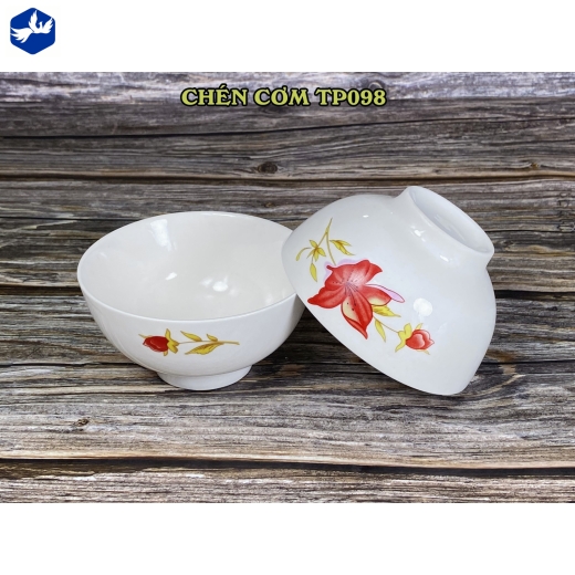 bát cơm - hoa ly đỏ đẹp - 098