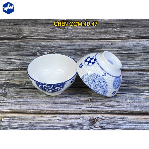 bát cơm - họa tiết 4D hình tròn cách điệu độc lạ đẹp - 4D47