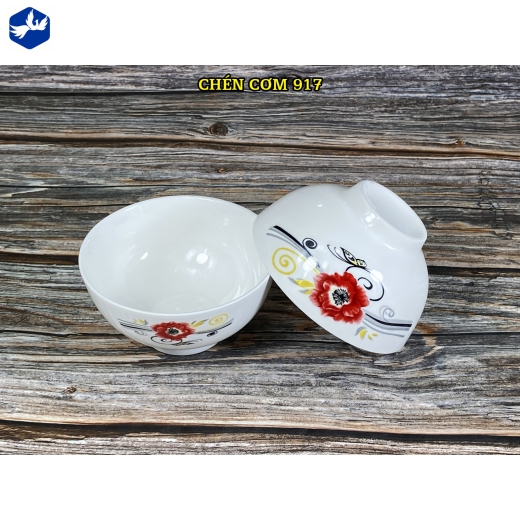bát cơm - hoa mẫu đơn đỏ đẹp - 917