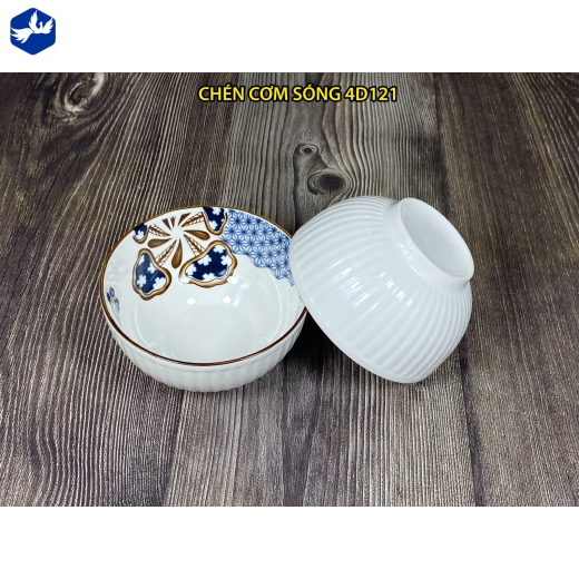 bát cơm sóng nổi - họa tiết 4D bông hoa cách điệu độc lạ - TP121