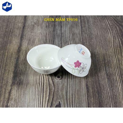 Bát chấm loe - hoa mai hồng cách điệu - TP016