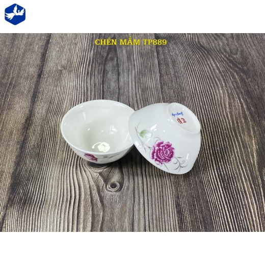 Bát chấm loe - hoa mẫu đơn hồng đẹp, đẳng cấp - TP889