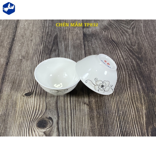 Bát chấm loe - hoa mai ánh kim cách điệu đẹp - TP832