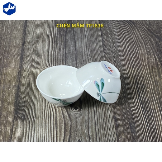 Bát chấm loe - hoa văn con chuồn chuồn đẹp - TP1836