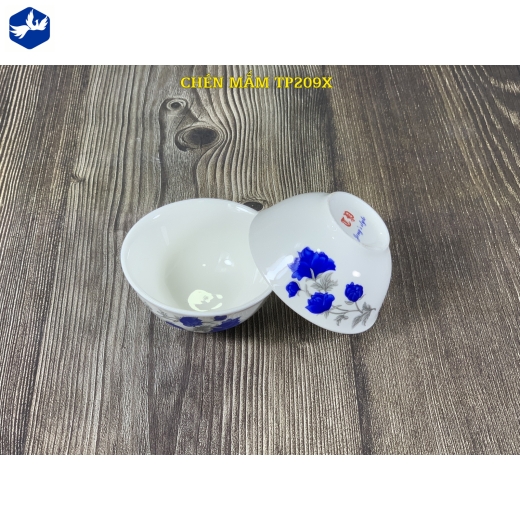 Bát chấm loe - hoa mẫu đơn xanh - TP205