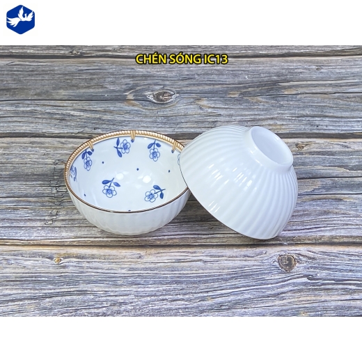 bát cơm vân nổi - bông hoa nhỏ xinh miệng đẹp - IC13
