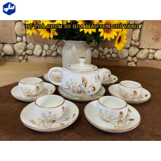 bộ tách chum, hoa văn hoa mẫu đơn chỉ vàng / S3_hoa mẫu đơn chỉ vàng