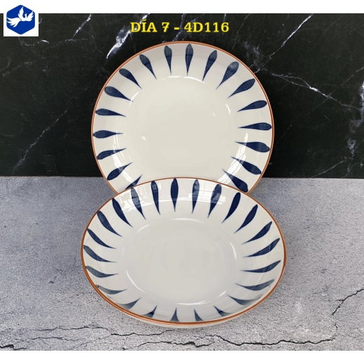 đĩa sứ 7 inch - hoa văn 4D giọt nước độc lạ - 4D116