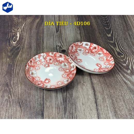 chén tương - họa tiết 4D hoa đỏ đẹp - 4D106