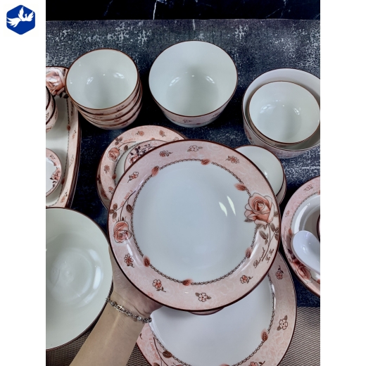 Bộ Đồ Ăn Bằng Sứ 24sp Mã 4D06