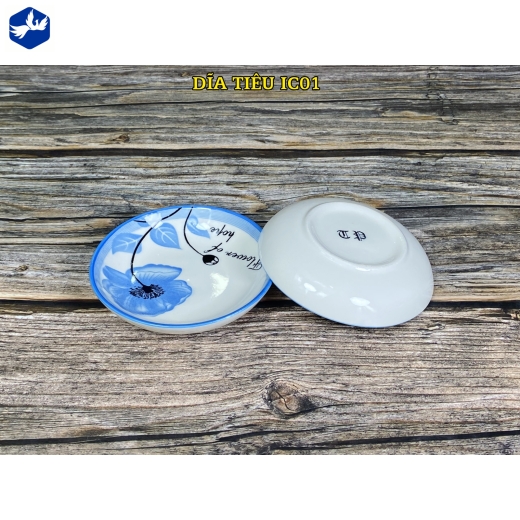 chén tương - bông hoa xanh to đẹp - IC01