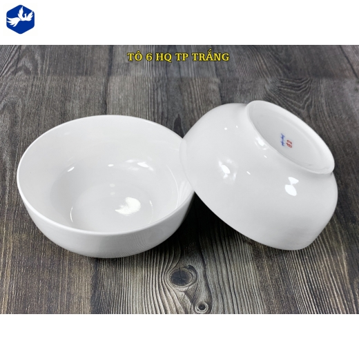 tô sứ 6 inch kiểu Hàn Quốc men trắng bóng, đẹp, bền bỉ - TP trắng