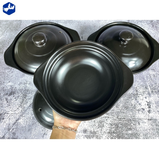Nồi Đất  Dung Tích 2500ml Cao Cấp Sâu Lòng Nắp Sứ