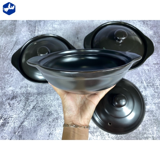 Nồi Đất Dung Tích 500ml Cạn Nắp Sứ 