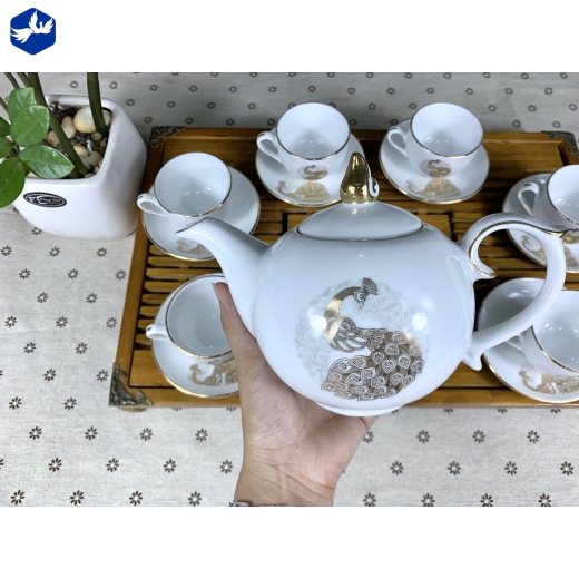 BỘ TÁCH TRÀ BƯỞI CÀNH CÔNG KIM CÓ CHỈ CAO CẤP DUNG TÍCH 550ML