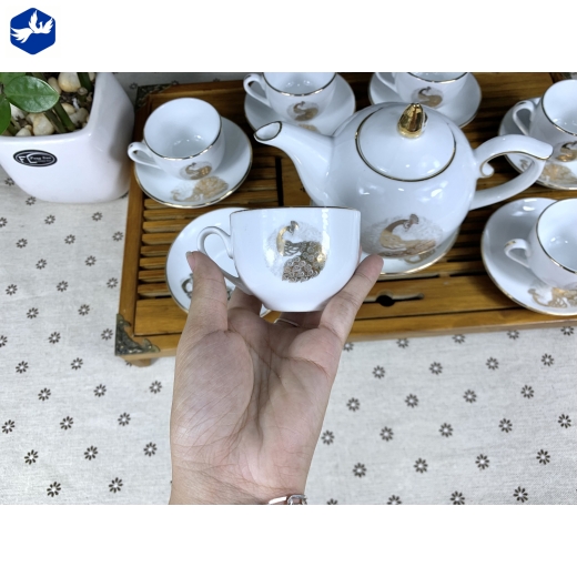 BỘ TÁCH TRÀ BƯỞI CÀNH CÔNG KIM CÓ CHỈ CAO CẤP DUNG TÍCH 550ML