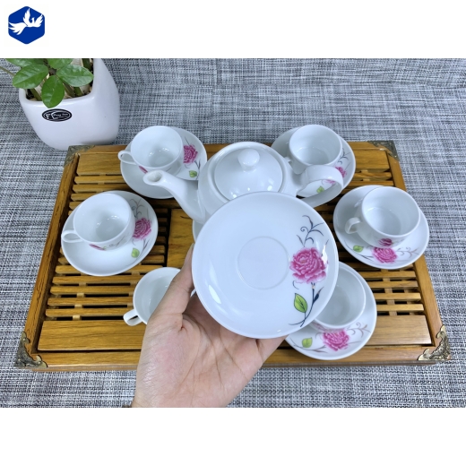 Bộ Tách Trà Vuông Họa Tiết Hoa Cao Cấp Mã 889 Dung Tích 550ml
