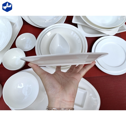 Đĩa sứ cạn 9 inch men trắng cao cấp bền đẹp - TP trắng