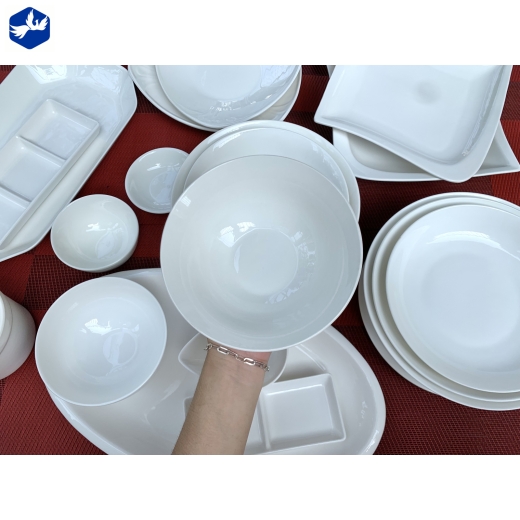 tô sứ loe 7 inch men trắng bóng, đẹp, bền bỉ - TP trắng