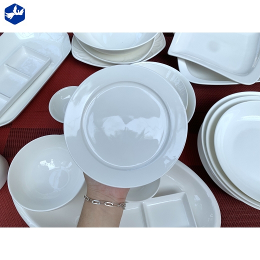 Đĩa sứ cạn 6 inch men trắng cao cấp bền đẹp - TP trắng