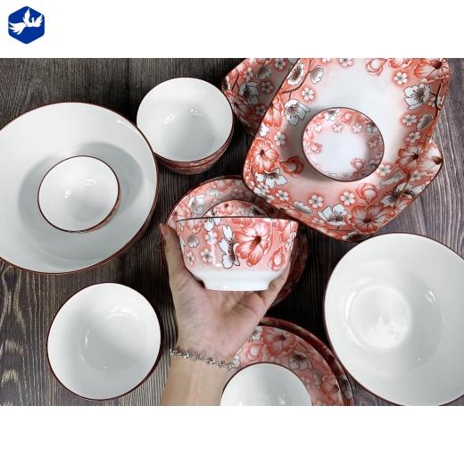 Bộ Đồ Ăn Bằng Sứ 24sp Mã 4D03